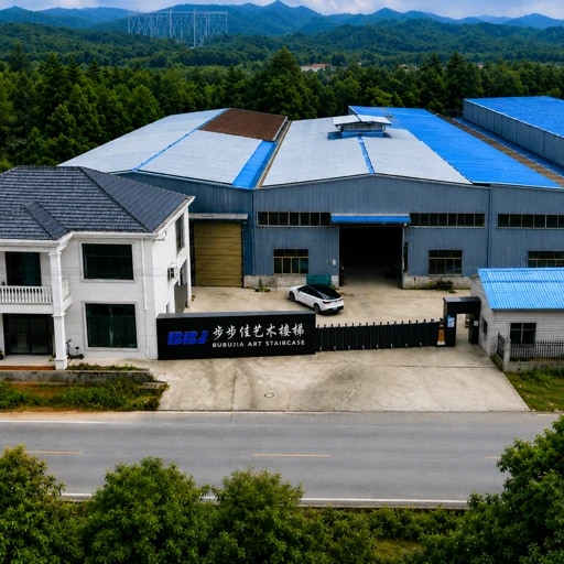 步步佳钢梯工厂厂区与门头实景